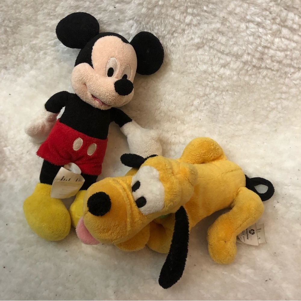 Mickey and Pluto Beanie dolls